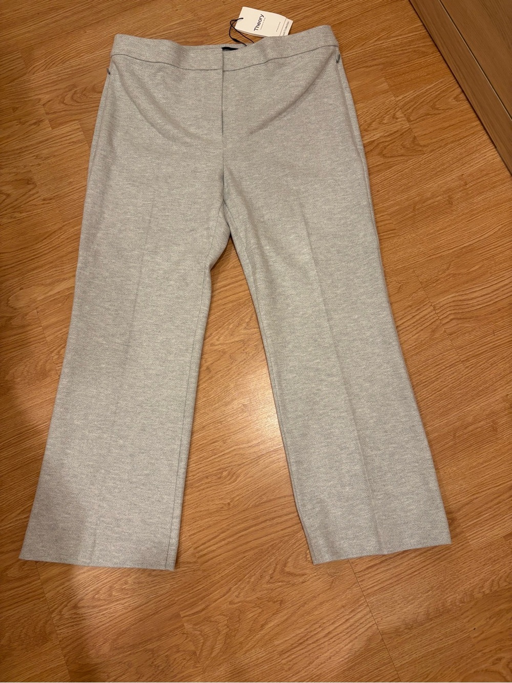 Theory Light Gray Cropped Ankle Pants
